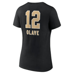 Chris Olave New Orleans Saints Women's Team Wordmark Player Name & Number V-Neck T-Shirt - Black - NFL