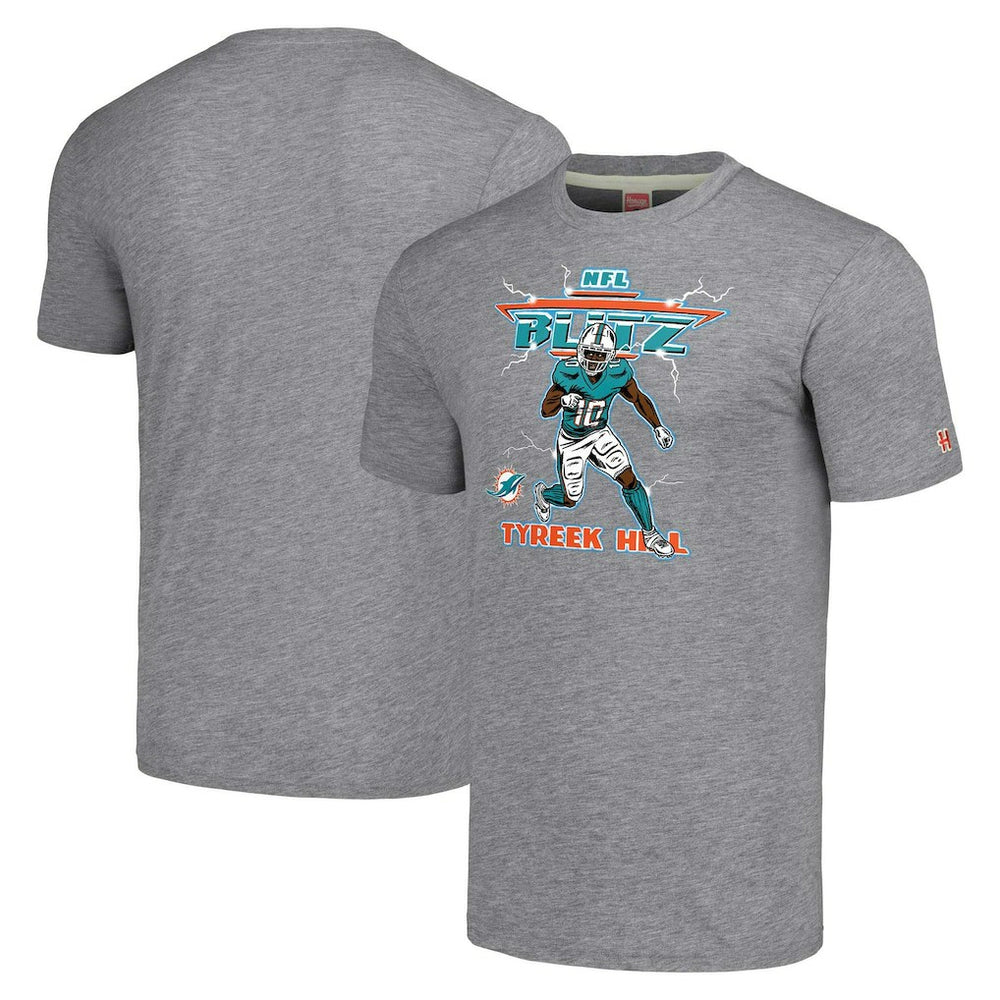 Tyreek Hill Miami Dolphins Homage Unisex NFL Blitz Player Tri-Blend T-Shirt - Gray - NFL