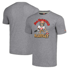 Christian McCaffrey San Francisco 49ers Homage Unisex Caricature Player Tri-Blend T-Shirt - Gray - NFL