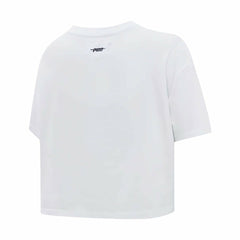 Pittsburgh Penguins Pro Standard Women's Boxy Script Tail Cropped T-Shirt - White | NHL Clearance