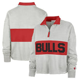 47 brand Chicago Bulls '47 Women's Breakthrough Remi Quarter-Zip Jacket Heather Gray
