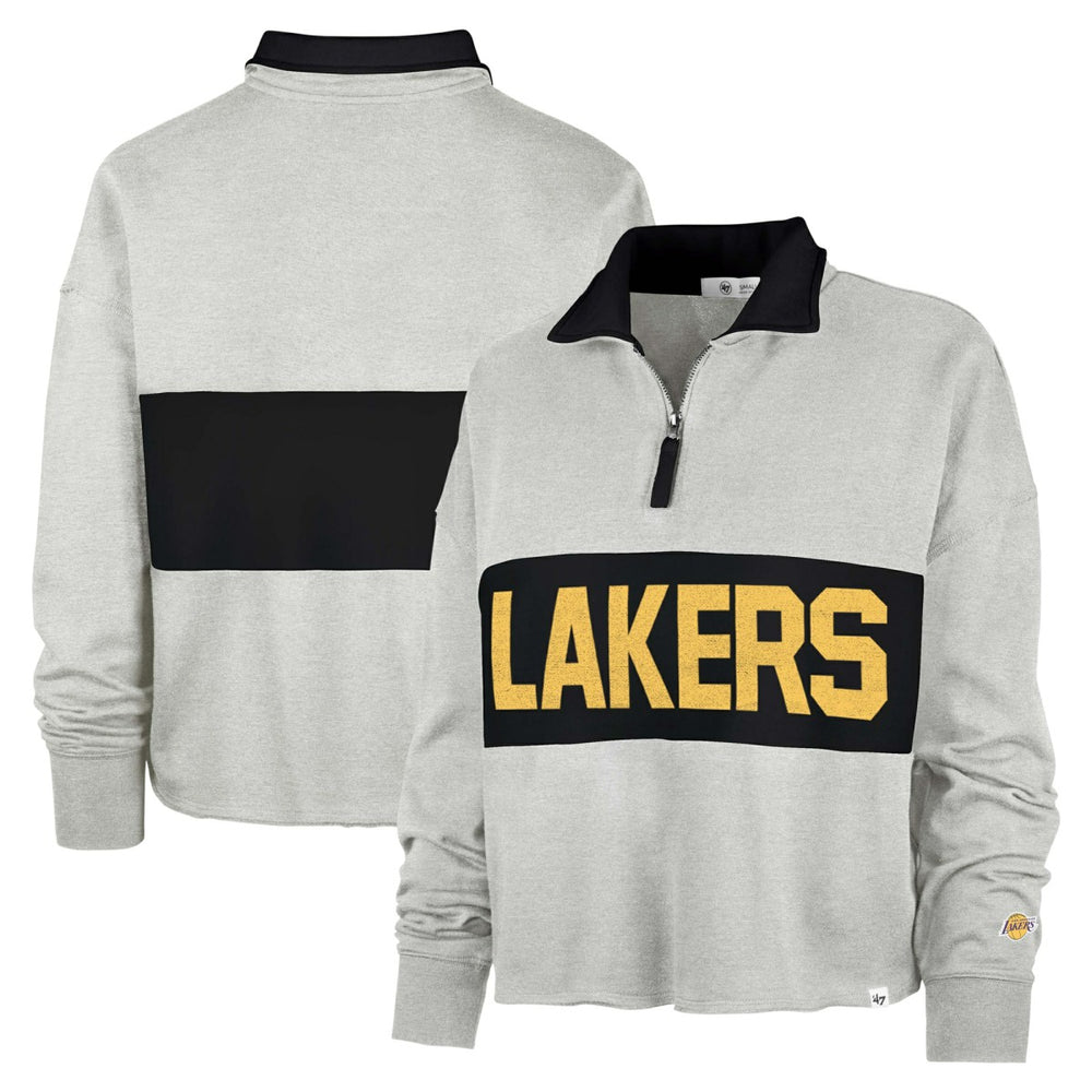 47 brand Los Angeles Lakers '47 Women's Breakthrough Remi Quarter-Zip Jacket Heather Gray