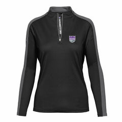 Sacramento Kings Levelwear Women's Remi Insignia Core Quarter-Zip Pullover Top Black