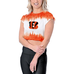 Cincinnati Bengals Certo Women's Cropped Framework T-Shirt - White - NFL