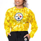 Pittsburgh Steelers Certo Women's Cropped Long Sleeve T-Shirt - Gold - NFL