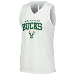 Milwaukee Bucks Levelwear Women's Paisley Peekaboo Tank Top White