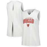 Chicago Bulls Levelwear Women's Paisley Peekaboo Tank Top White