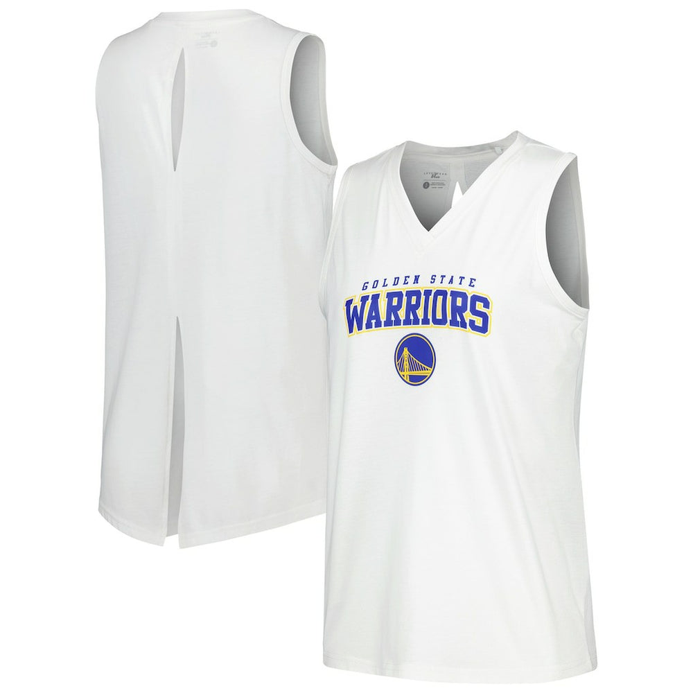 Golden State Warriors Levelwear Women's Paisley Peekaboo Tank Top White