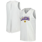 Los Angeles Lakers Levelwear Women's Paisley Peekaboo Tank Top White