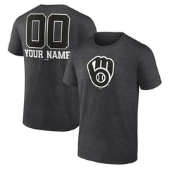 Milwaukee Brewers Personalized Monochrome Name & Number T-Shirt for sale