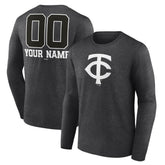 Minnesota Twins Personalized Monochrome Name & Number Long Sleeve T-Shirt for sale