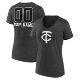 Minnesota Twins Women's Personalized Monochrome Name & Number V-Neck T-Shirt Online