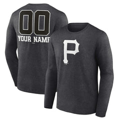 Pittsburgh Pirates Personalized Monochrome Name & Number Long Sleeve T-Shirt Online