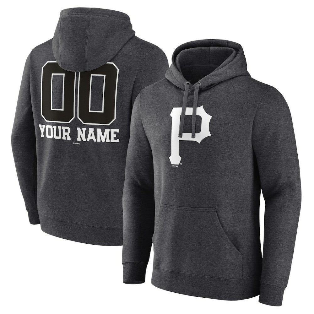 Pittsburgh Pirates Personalized Monochrome Name & Number Pullover Hoodie Near Me