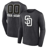 San Diego Padres Personalized Monochrome Name & Number Long Sleeve T-Shirt Near Me