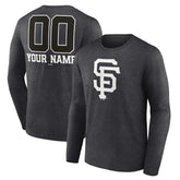San Francisco Giants Personalized Monochrome Name & Number Long Sleeve T-Shirt Sale