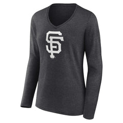 San Francisco Giants Women's Personalized Monochrome Name & Number Long Sleeve V-Neck T-Shirt for sale
