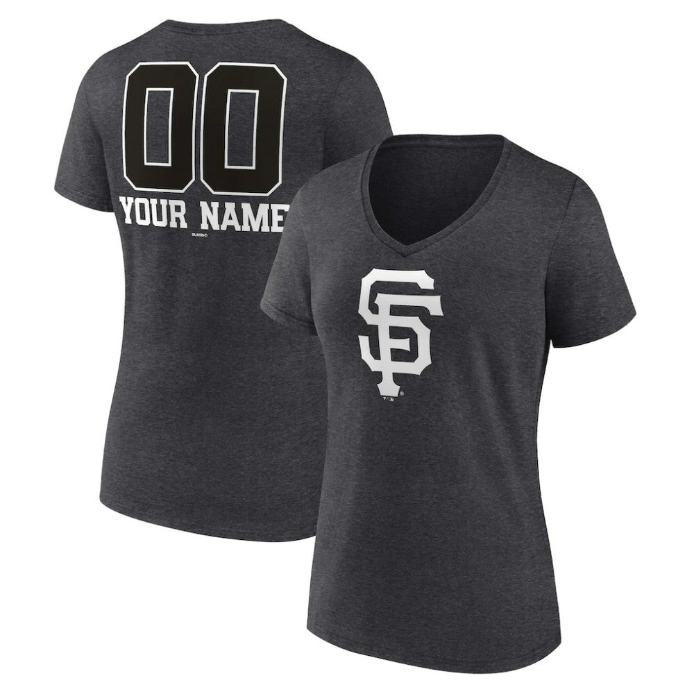 San Francisco Giants Women's Personalized Monochrome Name & Number V-Neck T-Shirt Discount