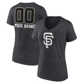 San Francisco Giants Women's Personalized Monochrome Name & Number V-Neck T-Shirt Discount