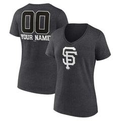 San Francisco Giants Women's Personalized Monochrome Name & Number V-Neck T-Shirt Discount