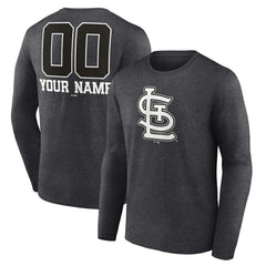 St. Louis Cardinals Personalized Monochrome Name & Number Long Sleeve T-Shirt for sale