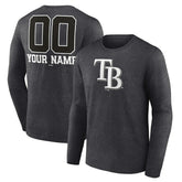 Tampa Bay Rays Personalized Monochrome Name & Number Long Sleeve T-Shirt Outlet