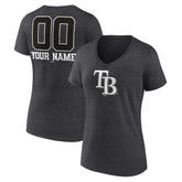 Tampa Bay Rays Women's Personalized Monochrome Name & Number V-Neck T-Shirt Near Me