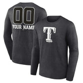 Texas Rangers Personalized Monochrome Name & Number Long Sleeve T-Shirt Outlet