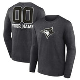 Toronto Blue Jays Personalized Monochrome Name & Number Long Sleeve T-Shirt Outlet