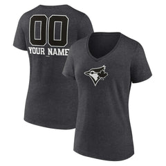 Toronto Blue Jays Women's Personalized Monochrome Name & Number V-Neck T-Shirt Outlet