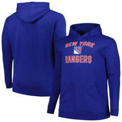 New York Rangers Profile Big & Tall Arch Over Logo Pullover Hoodie - Blue | NHL Lifestyle