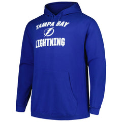Tampa Bay Lightning Profile Big & Tall Arch Over Logo Pullover Hoodie - Blue | NHL Clearance