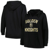 Vegas Golden Knights Profile Women's Plus Size Arch Over Logo Pullover Hoodie - Black | NHL discount