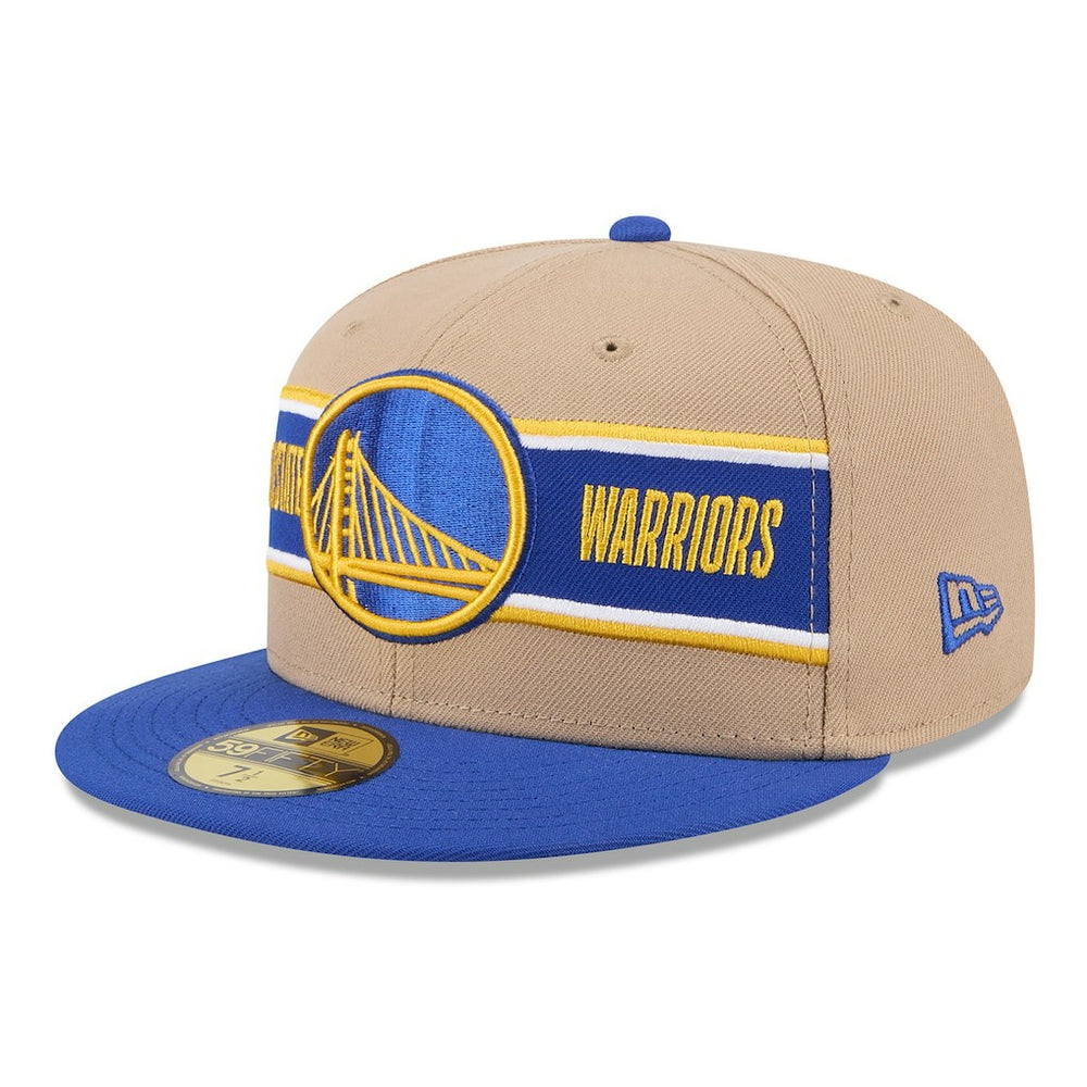New Era Golden State Warriors 2024 NBA Draft 59FIFTY Fitted Hat Tan/Royal