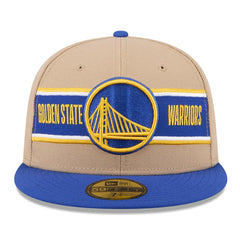 New Era Golden State Warriors 2024 NBA Draft 59FIFTY Fitted Hat Tan/Royal