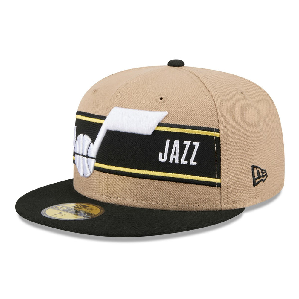 New Era Utah Jazz 2024 NBA Draft 59FIFTY Fitted Hat Tan/Black