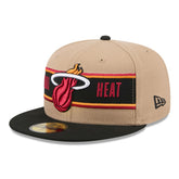 New Era Miami Heat 2024 NBA Draft 59FIFTY Fitted Hat Tan/Black