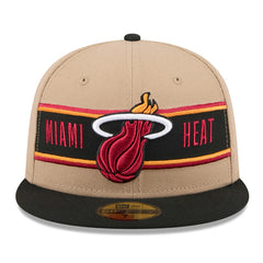 New Era Miami Heat 2024 NBA Draft 59FIFTY Fitted Hat Tan/Black