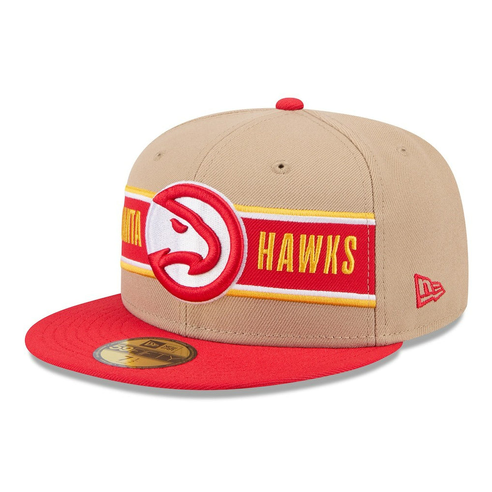 New Era Atlanta Hawks 2024 NBA Draft 59FIFTY Fitted Hat Tan/Red