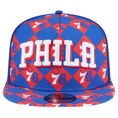 New Era Philadelphia 76ers Seeing Diamonds A-Frame Trucker 9FIFTY Snapback Hat Royal