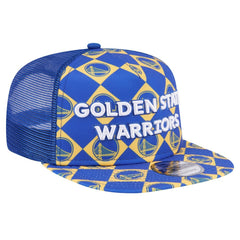New Era Golden State Warriors Seeing Diamonds A-Frame Trucker 9FIFTY Snapback Hat Royal