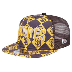 San Diego Padres New Era Seeing Diamonds A-Frame Trucker 9FIFTY Snapback Hat Sale