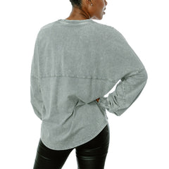Minnesota Vikings Gameday Couture Women's Snow Wash Oversized Long Sleeve T-Shirt – Gray - NFL