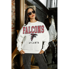 Atlanta Falcons Gameday Couture Women's Sunday Drives Oversized Crewneck Pullover Sweatshirt – White - NFL
