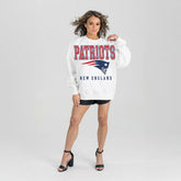 New England Patriots Gameday Couture Women's Sunday Drives Oversized Crewneck Pullover Sweatshirt – White - NFL