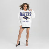 Baltimore Ravens Gameday Couture Women's Sunday Drives Oversized Crewneck Pullover Sweatshirt – White - NFL