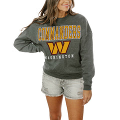 Washington Commanders Gameday Couture Women's Oversized Bring The Energy Pullover Sweatshirt – Charcoal - NFL