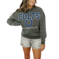 Indianapolis Colts Gameday Couture Women's Oversized Bring The Energy Pullover Sweatshirt – Charcoal - NFL