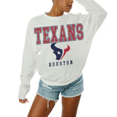 Houston Texans Gameday Couture Women's Sunday Drives Oversized Crewneck Pullover Sweatshirt – White - NFL
