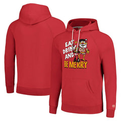 Kansas City Chiefs Homage Unisex Holiday Raglan Tri-Blend Pullover Hoodie - Red - NFL